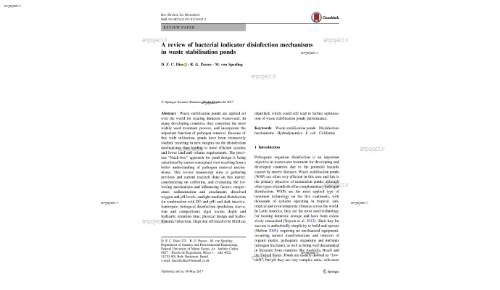 A review of bacterial indicator disinfection mechanisms in waste stabilisation ponds